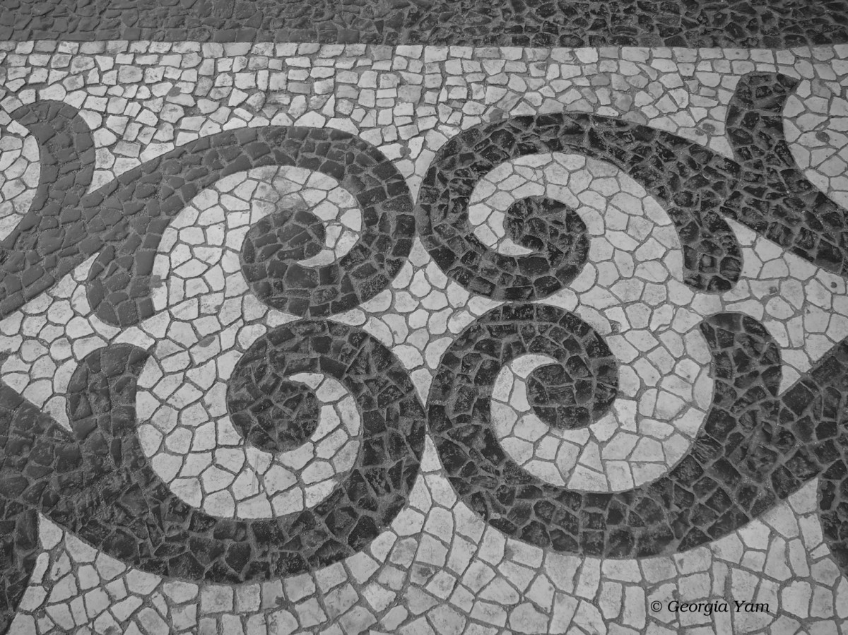 Tiled pavement, Lisbon, Portugal