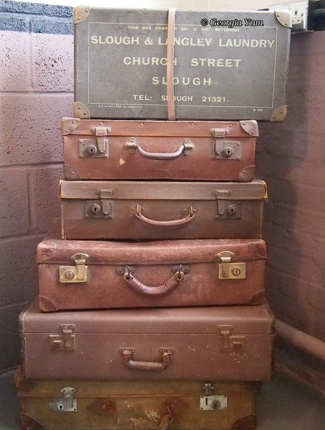 Brown suitcases
