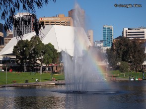 Adelaide fountain rainbow