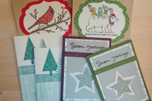 Stamped Christmas cards